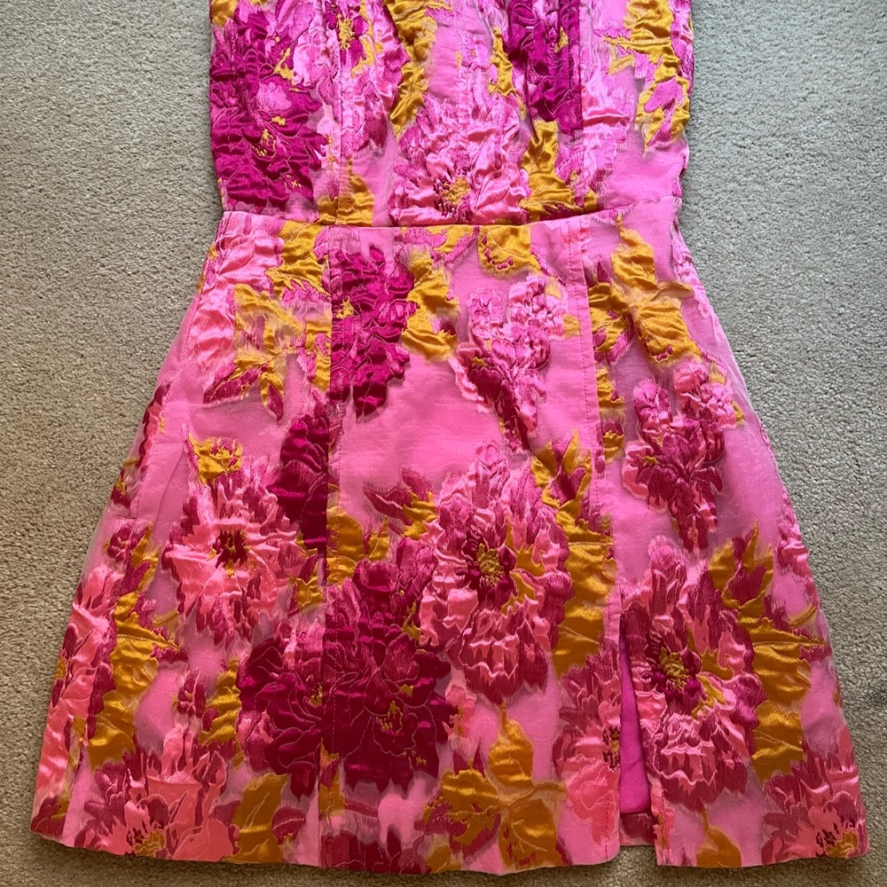 New Showpo Vibrant Pink and Gold mini dress.